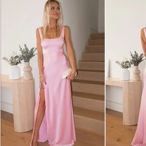 Show Me Your MuMu Pink satin Dress